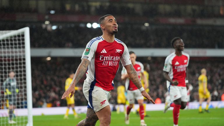 Arsenal's Gabriel Jesus hit a hat-trick to rescue the Gunners