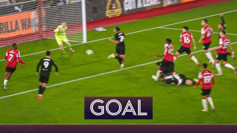 Ashley Phillips gives Stoke HT hope against Southampton with stunning backheel flick!